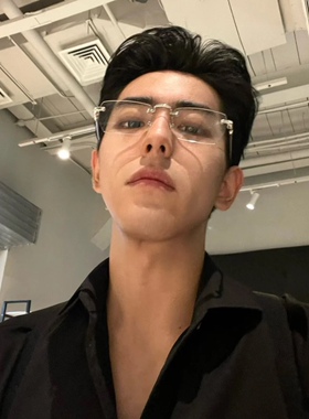 清冷高贵公子无框窄长形小脸平光眼镜斯文败类氛围度数近视框男士