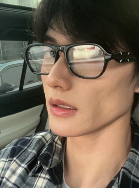 爆火男士飞行式麻吉拉mm素颜平光113眼镜架黑粗玳瑁框近视显帅潮