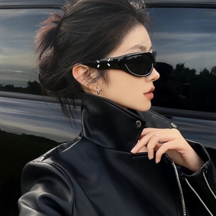 我太帅了机车前卫酷炸黑色G家墨镜Y2K遮阳防风拍照高级感太阳眼镜