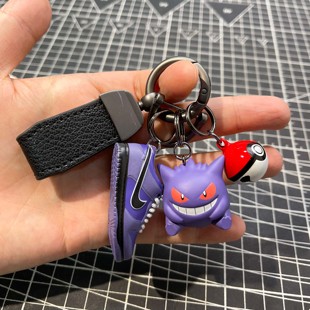 正版 模短皮扣精灵球 宝可梦超梦耿鬼六尾皮卡丘动漫钥匙扣dunk鞋