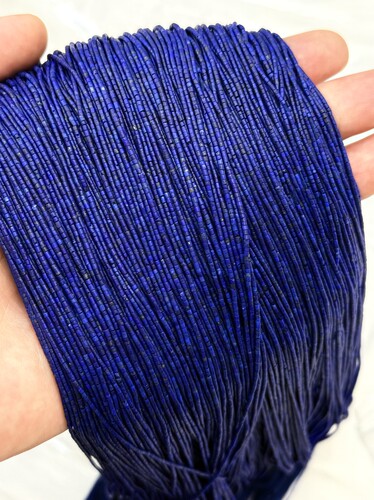 高品质阿富汗进口青金石原矿无优化青金石1mm级细圆管DIY材料