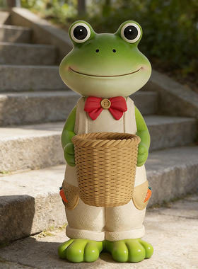 户外庭院卡通青蛙树脂花盆摆件