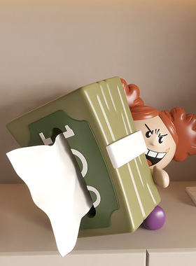 2026新款高级感创意轻奢高档卡通纸巾盒家居客厅桌面抽纸盒子摆件