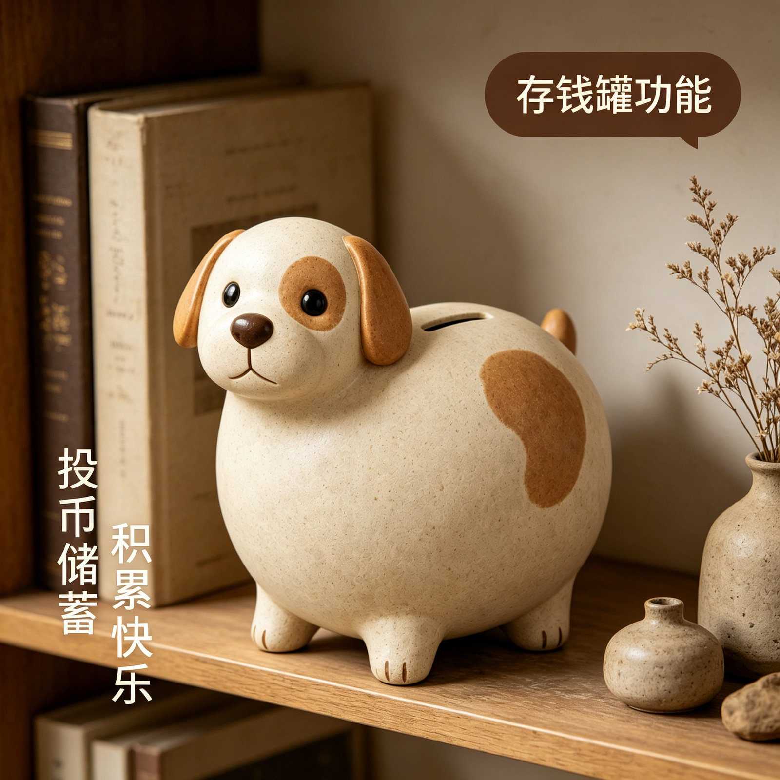 治愈系创意小狗存钱罐大容量儿童可存可取储钱罐子客厅装饰品摆件