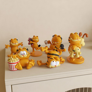 2025新款加菲猫家族盲盒周边摆件客厅创意风家居幸福感小摆件
