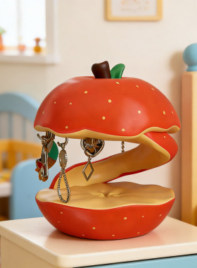 创意苹果造型可爱桌面收纳盒摆件