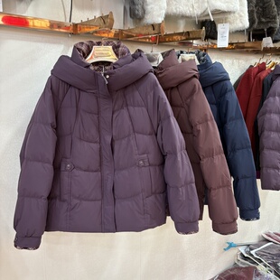 中老年大码 羽绒服女新款 加厚保暖连帽外套 9911专柜正品 依菲2025B