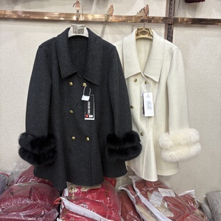 毛呢外套设计感轻奢高级感 新款 墨彩5015专柜正品 a字连衣裙秋冬季