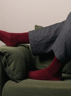 山羊绒袜子女红色本命年袜情侣中长筒袜新年袜圣诞礼马年女