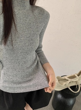 梦幻点子纱~半高领打底衫女修身显瘦羊毛针织衫女长袖秋冬多色可