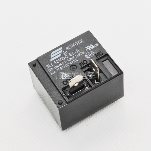 松乐继电器 SLI-12VDC-SL-A 12V 4脚一组常开 30A 250VAC