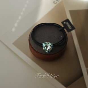 跨境高奢 超高品三角多面切水晶发圈FEICH专柜品质高弹力皮筋发饰