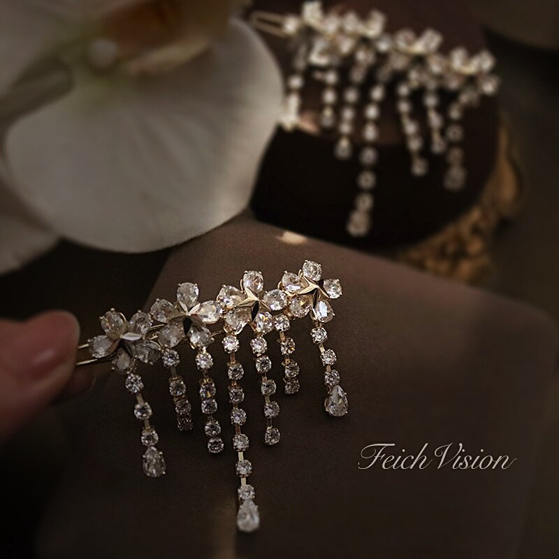 FEICH【落英缤纷】冬日繁花系列复古青蛙扣边夹刘海侧边夹 发饰品