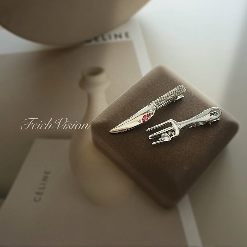 FEICH搞怪甜酷刀叉鸭夹 个性水晶侧边卡子甜美可爱韩版ins发饰品,饰品/流行首饰/时尚饰品新,发饰,淘宝优惠券,粉丝福利购,淘宝优惠卷