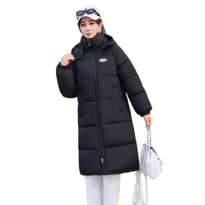 2025年长款冬季新款时尚棉服韩版加厚外套休闲长款棉衣女生棉服