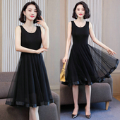 背心裙内搭无袖 夏款 2025蕾丝莫代尔吊带网纱连衣裙女打底大码 长裙