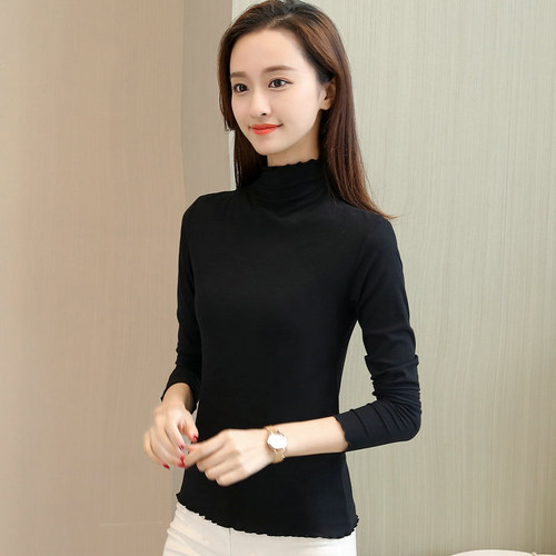 秋装新款高领修身显瘦长袖T恤