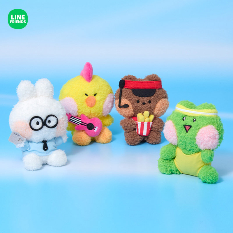 LINE FRIENDS布朗熊minini WORLD迷你玩偶可爱毛绒坐立公仔女礼物