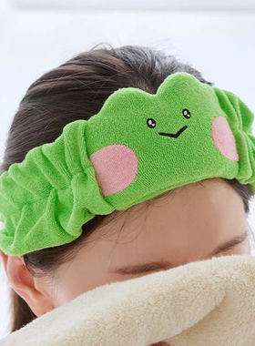 LINE FRIENDS蛙里奥lenini陪伴洗脸束发带女毛绒洗脸敷面膜头箍饰