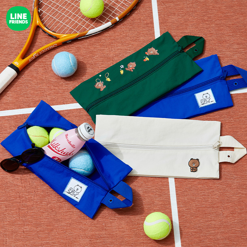 LINE FRIENDS布朗熊户外运动日尼龙收纳包洗漱包便携化妆包鞋袋子