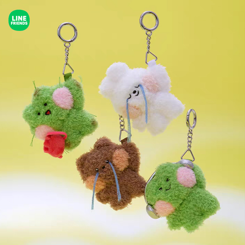 LINE FRIENDS布朗熊minini表情毛绒钥匙扣公仔女包挂件情侣礼物