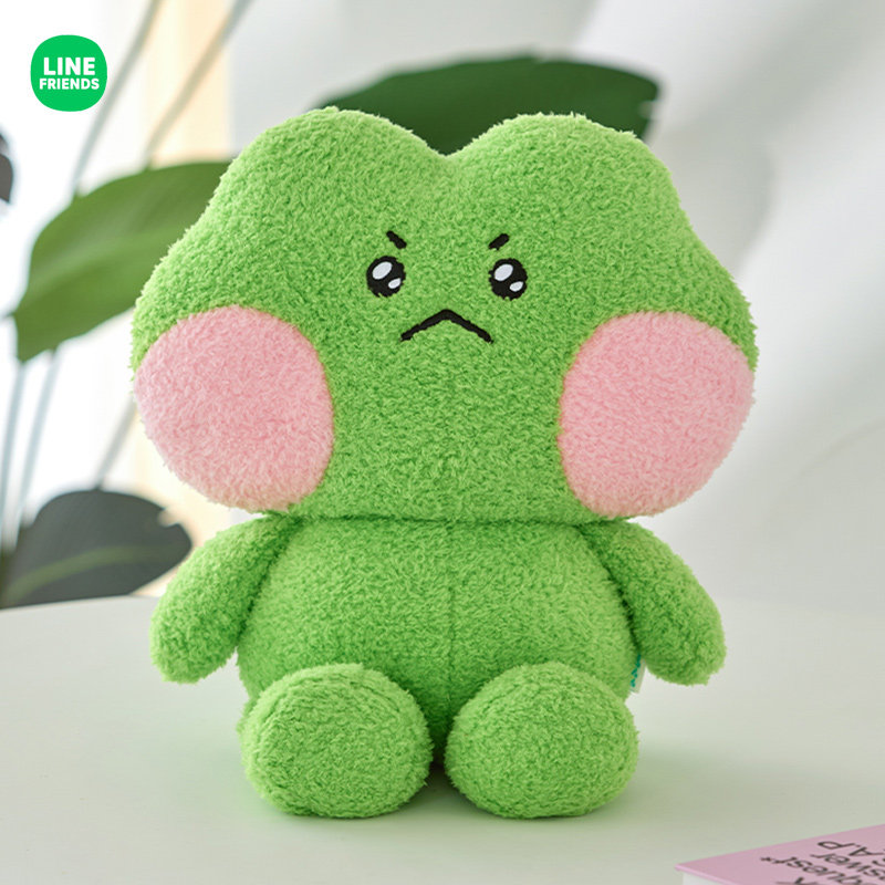 LINE FRIENDS蛙里奥lenini CHEER-UP毛绒玩偶抱枕娃娃可爱女礼物 - 实物图