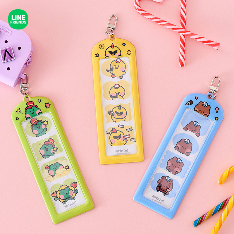 LINE FRIENDS布朗熊minini游乐园照片钥匙扣包挂件卡通女钥匙挂链
