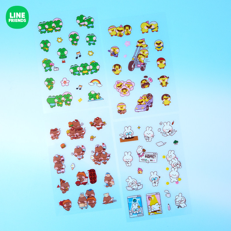 LINE FRIENDS布朗熊minini WORLD手账贴纸文具日记本电脑装饰贴画