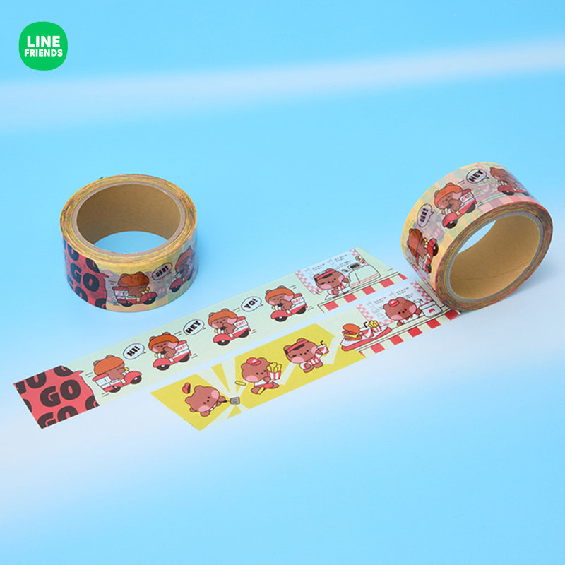 LINE FRIENDS布朗熊minini WORLD胶带封箱带搬家打包胶带纸切割器