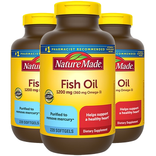 美国进口NatureMade天维美深海鱼油Omega3软胶囊fish oil成人*3瓶