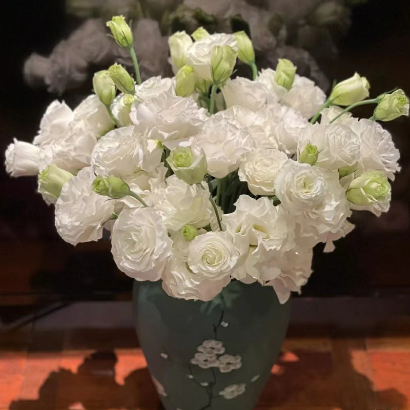 顺丰花期超长的鲜花白色洋桔梗鲜花 家用水养云南斗南花卉市场