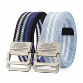 工装 帆布腰带男女士皮带双环扣无孔裤 腰带潮韩版 青年学生户外军训