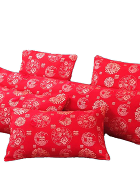 结婚枕头一对装成人婚庆枕芯大红色新房靠垫芯60.60靠枕垫子长枕