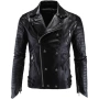 Y998 Men Leather Cari Leather Motorcycle Leather Slim Hare Leather Jacket Fashion Boutique Punk - Quần áo lông thú măng tô nam