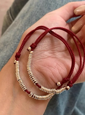 S925纯银红绳盘缠本命年女手链