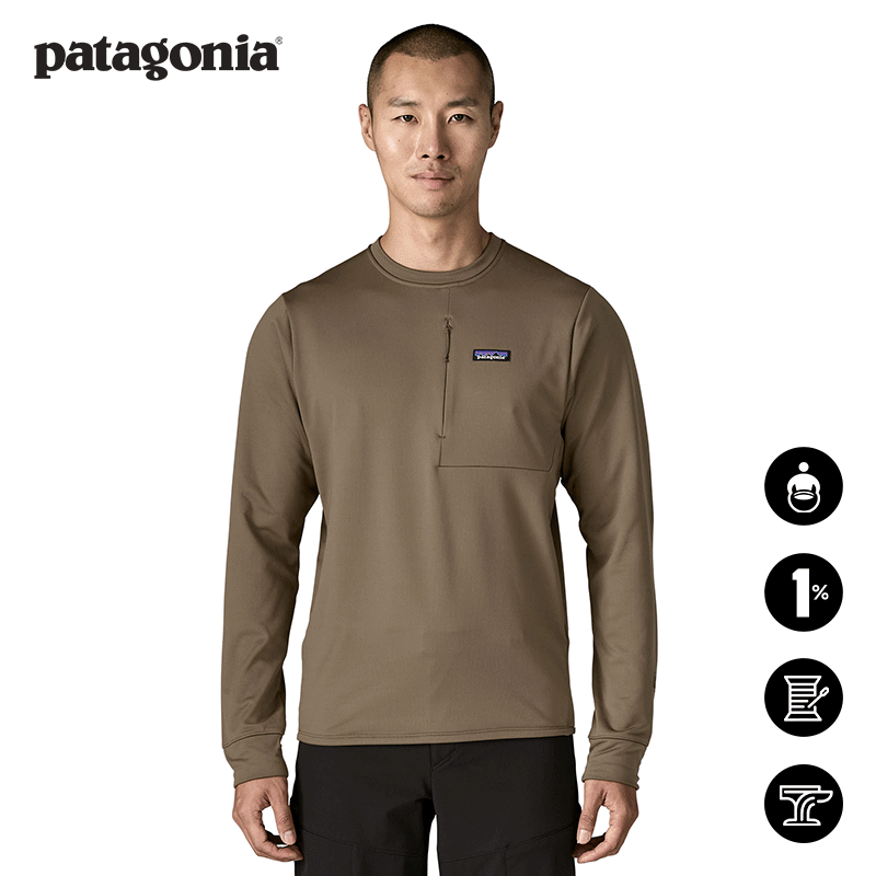 patagonia男士抓绒套头衫