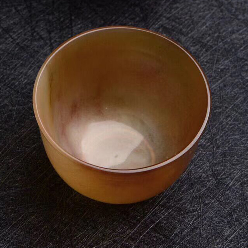 金园珠宝天然羚羊角小酒杯白酒杯红酒杯把玩件清热镇痉平肝熄火