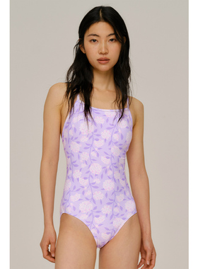 速浪|RS旗舰莱卡系列|RS02绣球花|无胸垫|竞速泳衣游泳