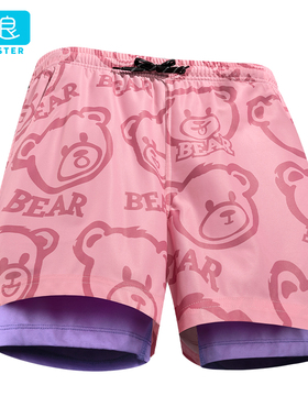 速浪双层泳裤2024新款成人泡温泉沙滩裤宽松海边度假男