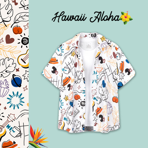 速浪宽松夏威夷衬衫沙滩