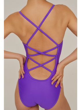 速浪|RB纯色防透系列|RB10暮黛紫|无胸垫|竞速泳衣女游