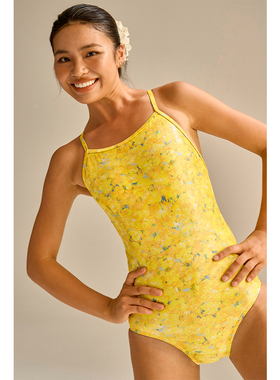 速浪|RT闪耀紧致系列|RT04琥珀黄|无胸垫|竞速泳衣女士