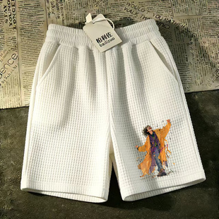 薄款 宽松休闲五分帅气时尚 运动中裤 马裤 潮牌华夫格爆款 2026男夏季