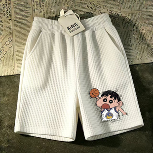 男宽松休闲运动裤 马裤 大码 五分裤 衩潮潮流 中裤 沙滩大裤 华夫格短裤