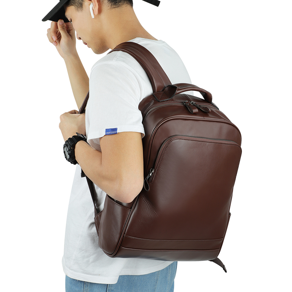 适用电脑背包手提苹果13.3Pro16英寸Macbook保护套pro笔记本华为14寸联想小新休闲双肩包air真皮男内胆袋