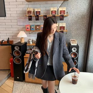 双面羊绒短款大衣女2025秋冬新款韩版小个子羊毛呢西装外套女