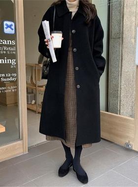 韩版气质2025秋冬新款高级感双面羊绒大衣女中长款百搭羊毛外套