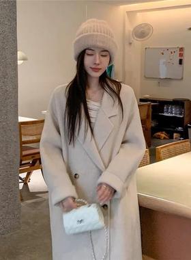 新款2025秋冬女双面毛呢大衣女中长款秋冬新款高级感显瘦毛呢外套