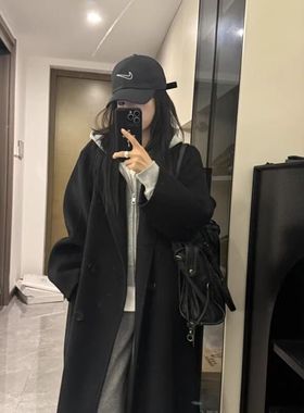 新款2025秋冬女双面毛呢大衣女中长款秋冬新款高级感显瘦毛呢外套