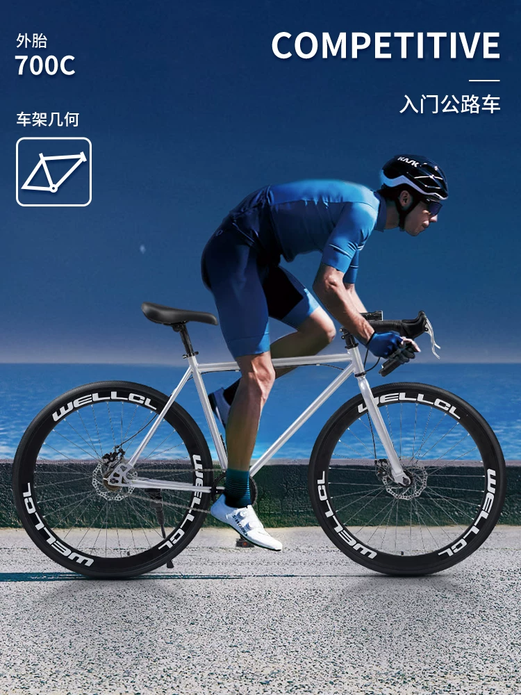 Road road bike, Olympic steering wheel disc brake gearboxed for men and women for adults